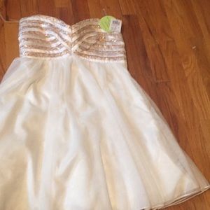 Homecoming dress white and gold